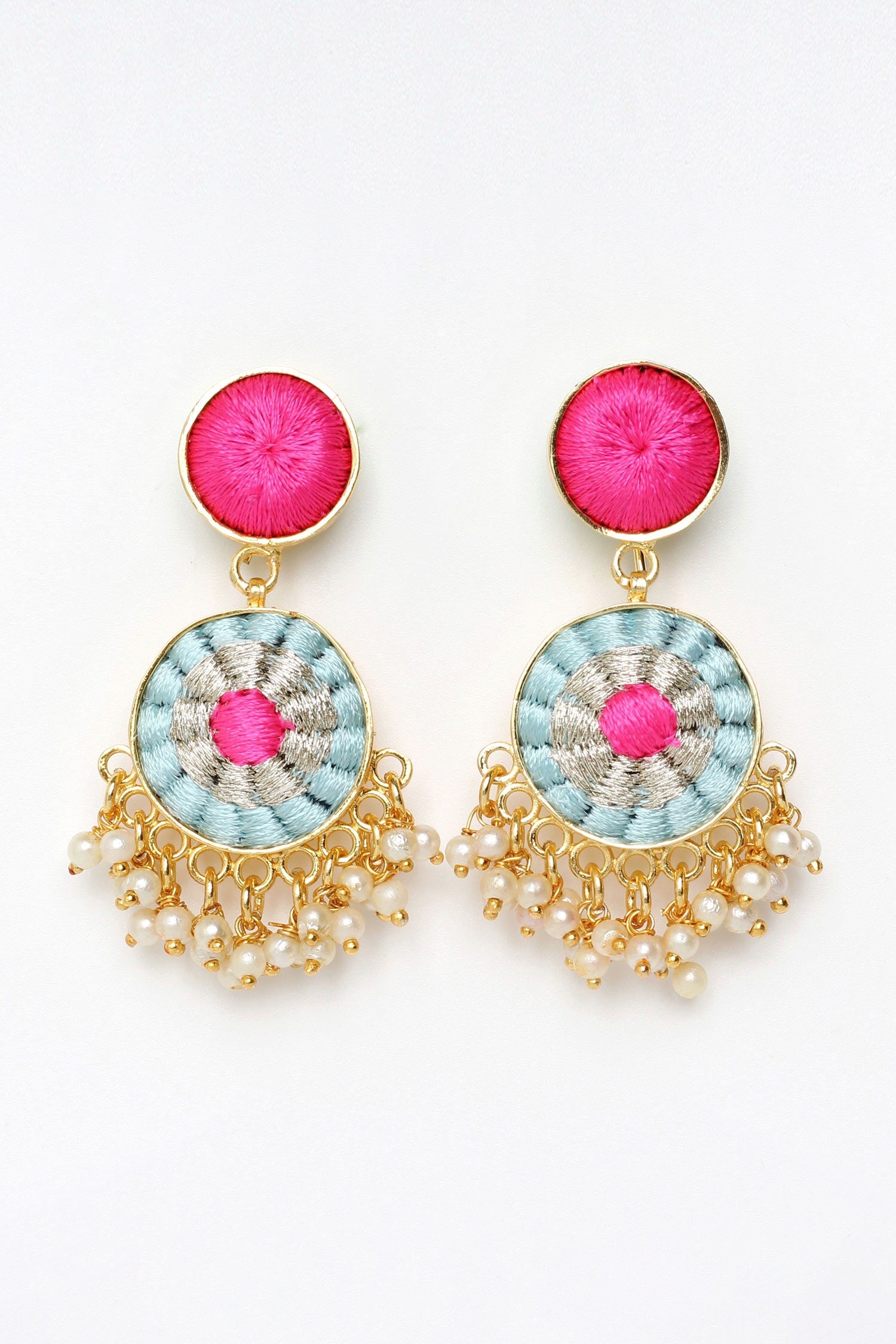 Lily Embroidered Drop Earrings 