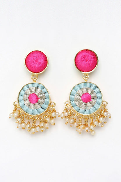 Lily Embroidered Drop Earrings 