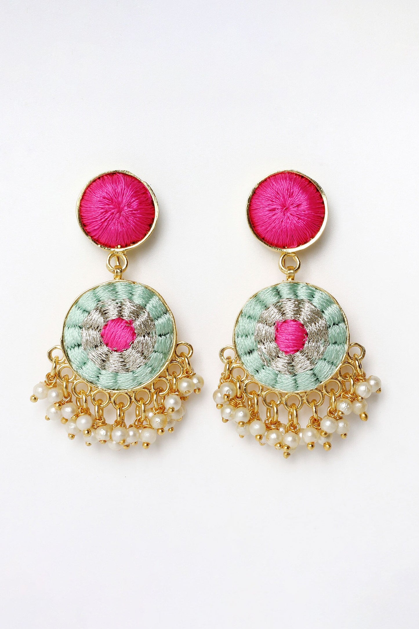 Blossom Embroidered Drop Earrings 