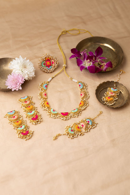 Designer Pearl Silk Thread Jewellery Set 