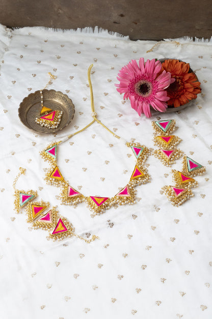Vivid Bougainvillea Necklace Set 