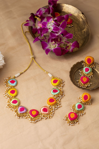 Rainbow Orchid Necklace Set 