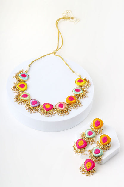 Rainbow Orchid Necklace Set 