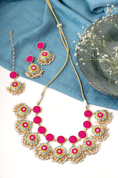 Azure Lotus Necklace Set 
