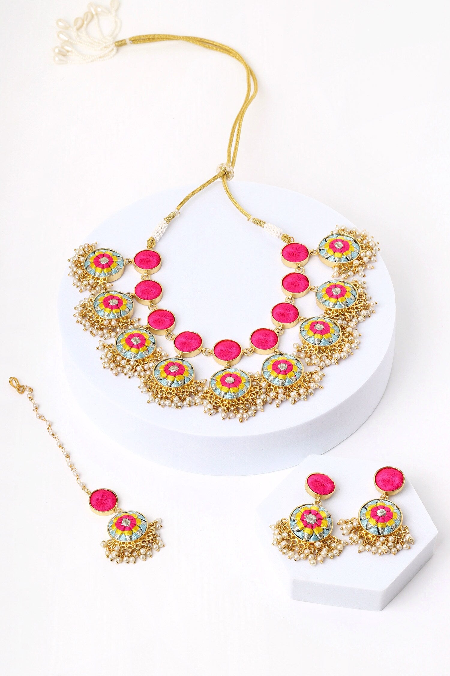 Azure Lotus Necklace Set 