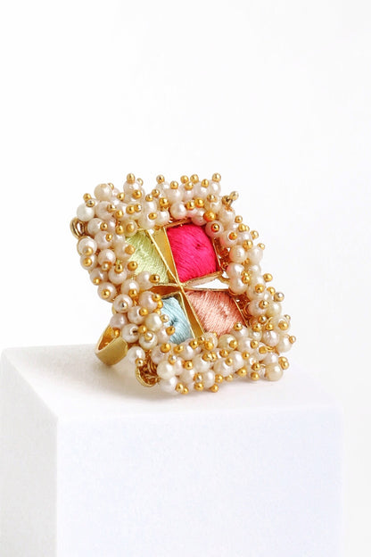 Opal Flower Ring 