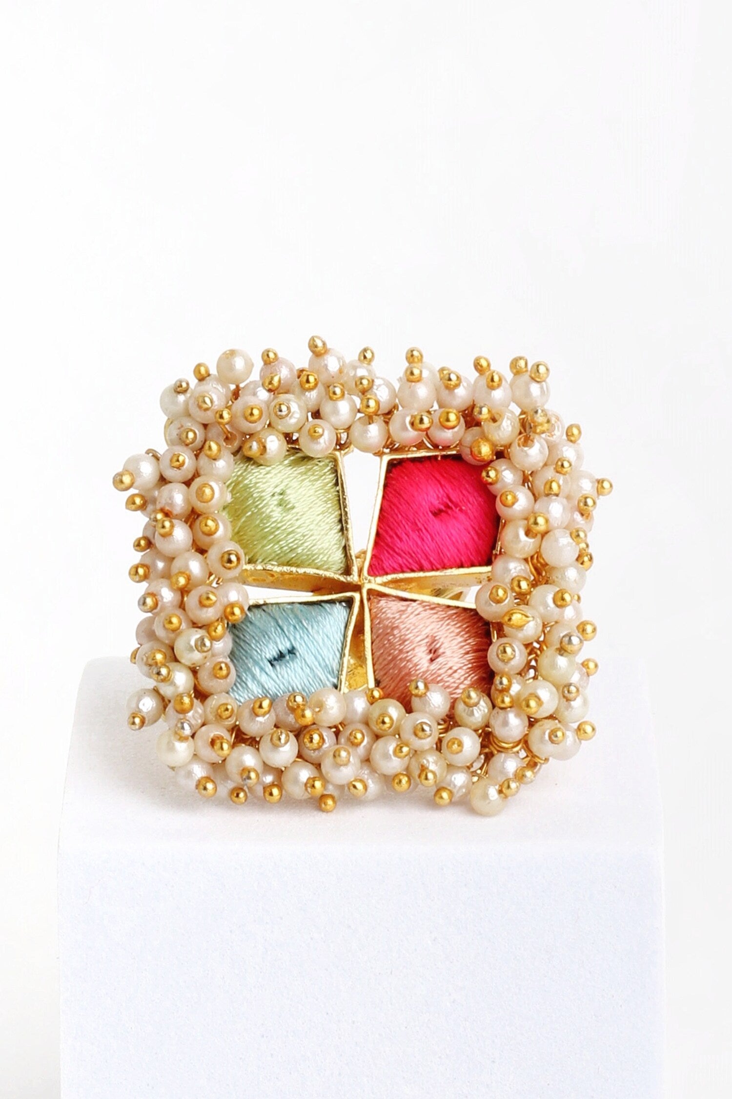 Opal Flower Ring 