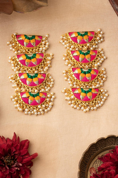 Four Tier Semicircular Earrings 