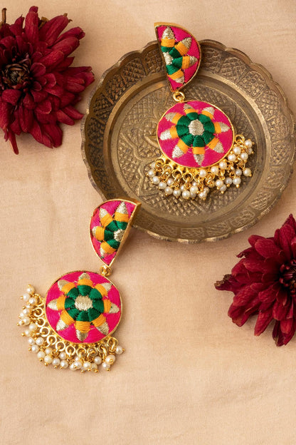Two Tier Crescent Drop Earrings 