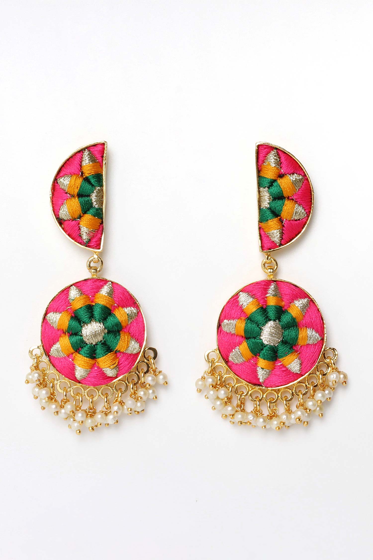 Two Tier Crescent Drop Earrings 