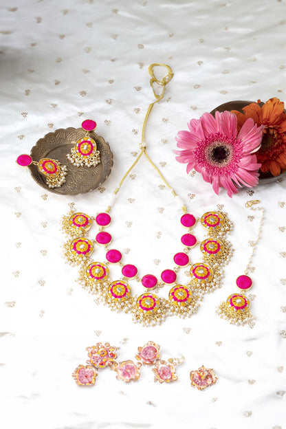 Sunflower Circular Layered Necklace Set 