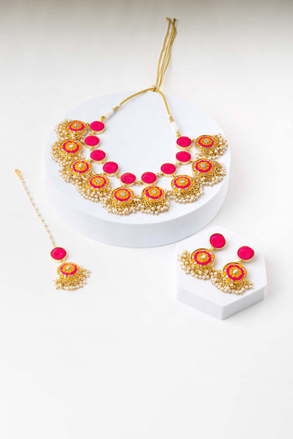 Sunflower Circular Layered Necklace Set 
