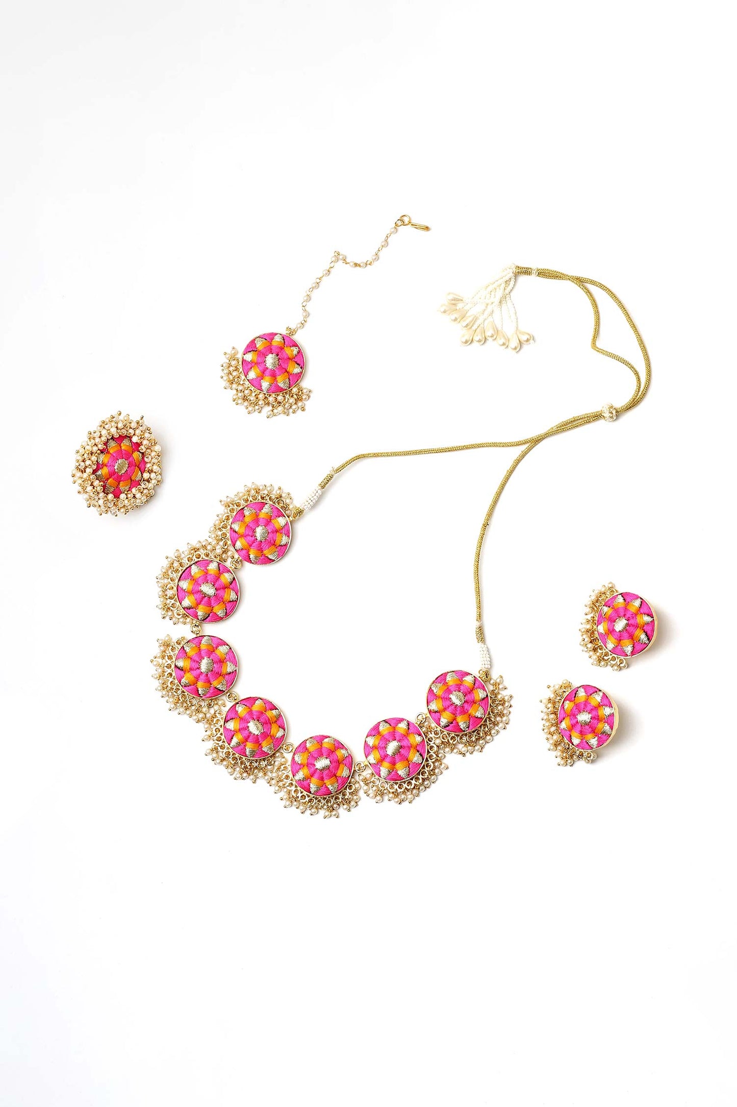 Orchid Circular Motif Necklace Set 