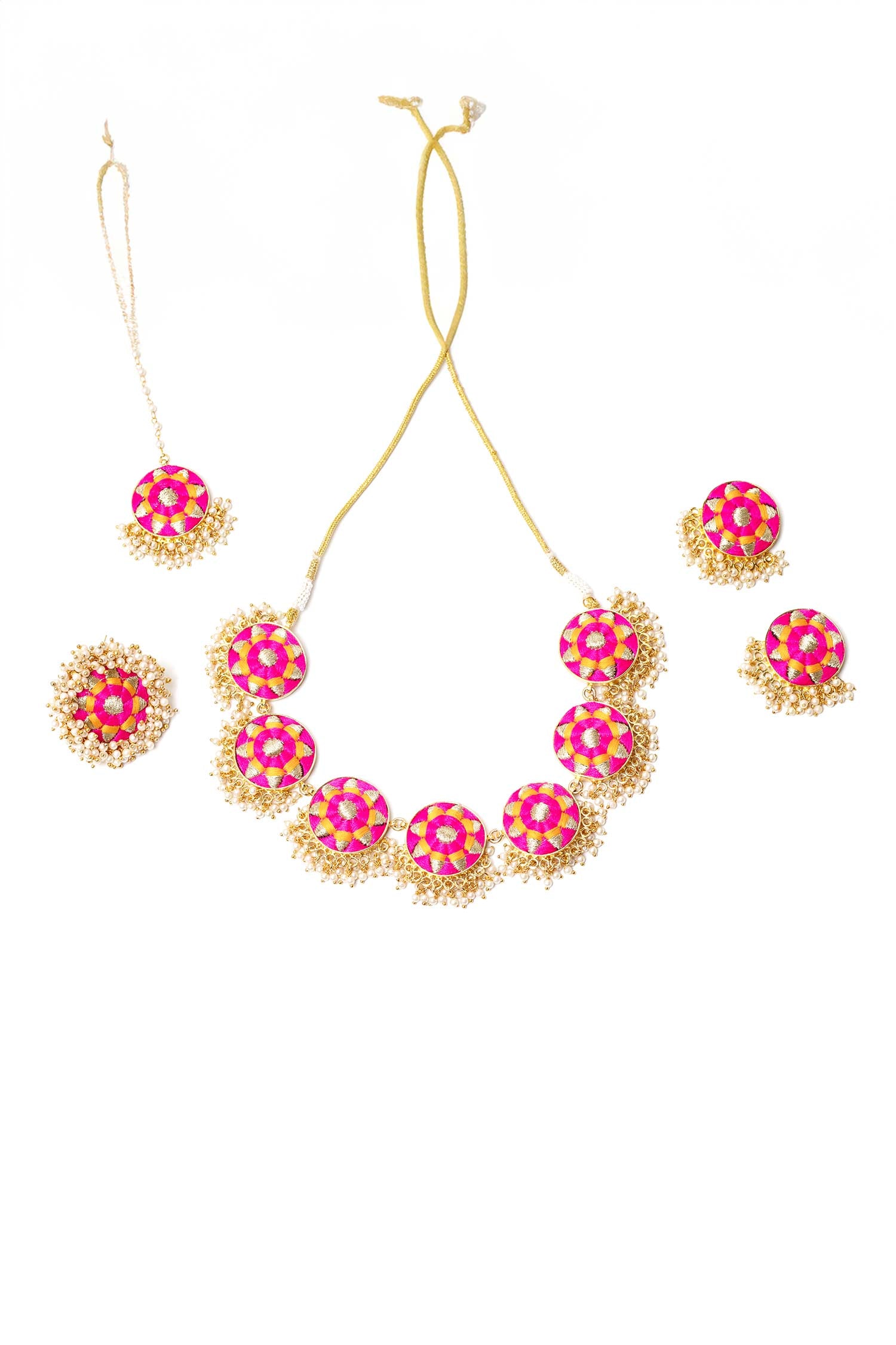 Orchid Circular Motif Necklace Set 
