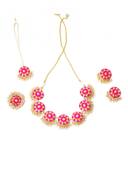 Orchid Circular Motif Necklace Set 