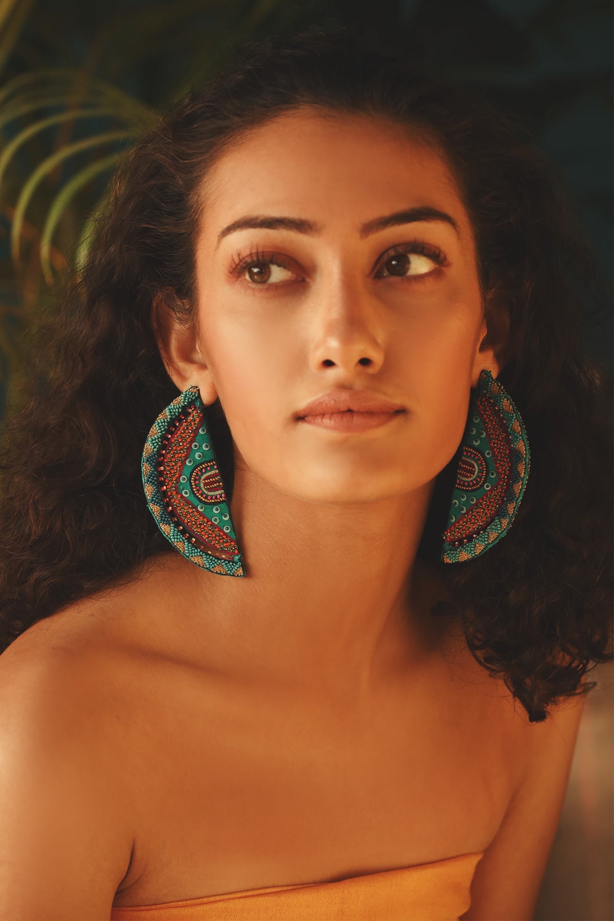 Oh My My Aztec Crescent Earrings 
