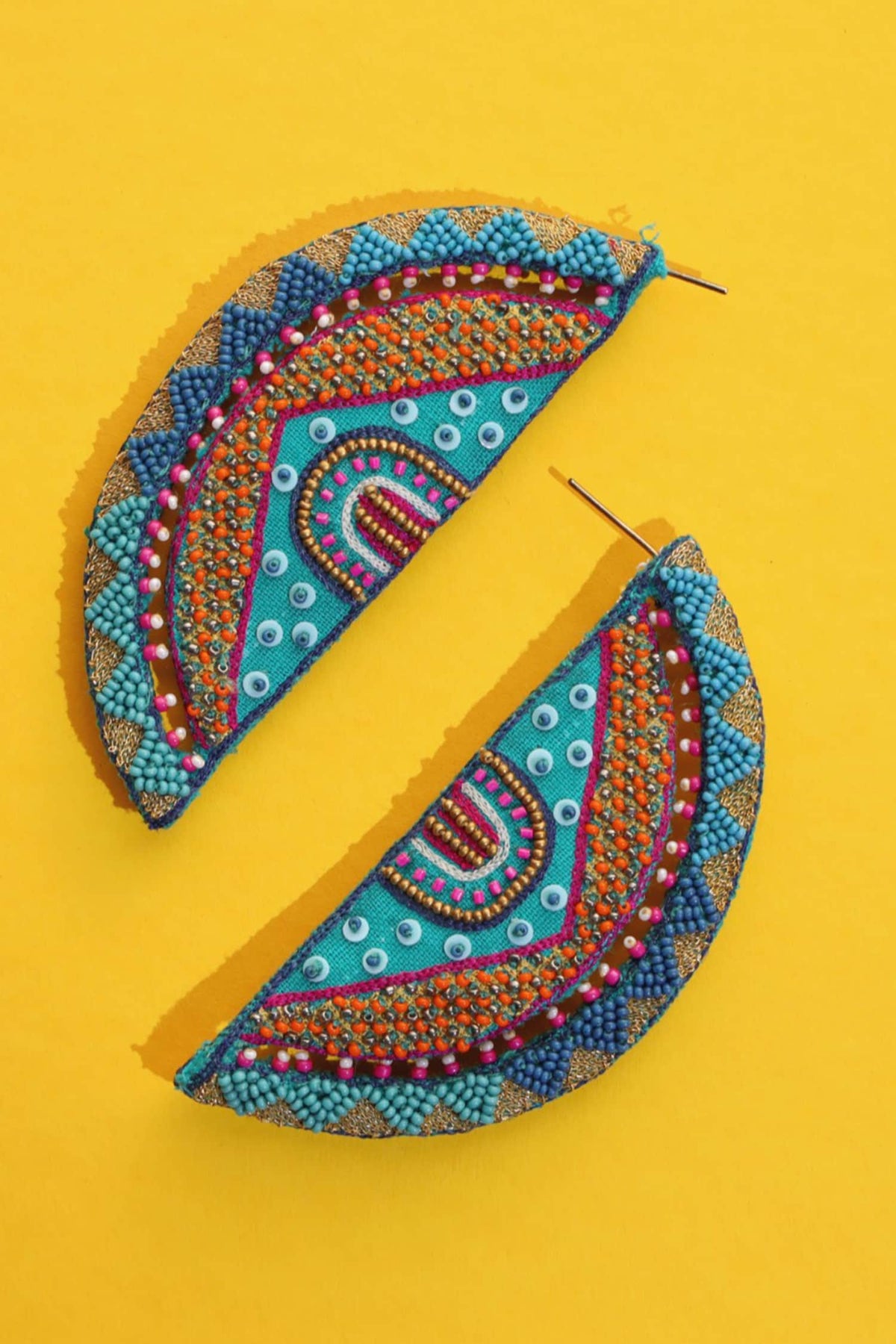 Oh My My Aztec Crescent Earrings 