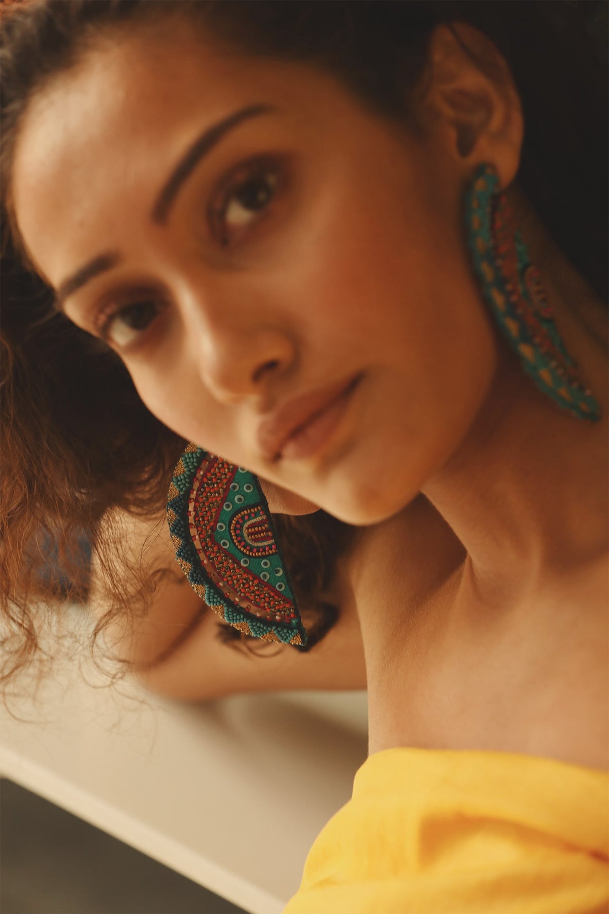 Oh My My Aztec Crescent Earrings 