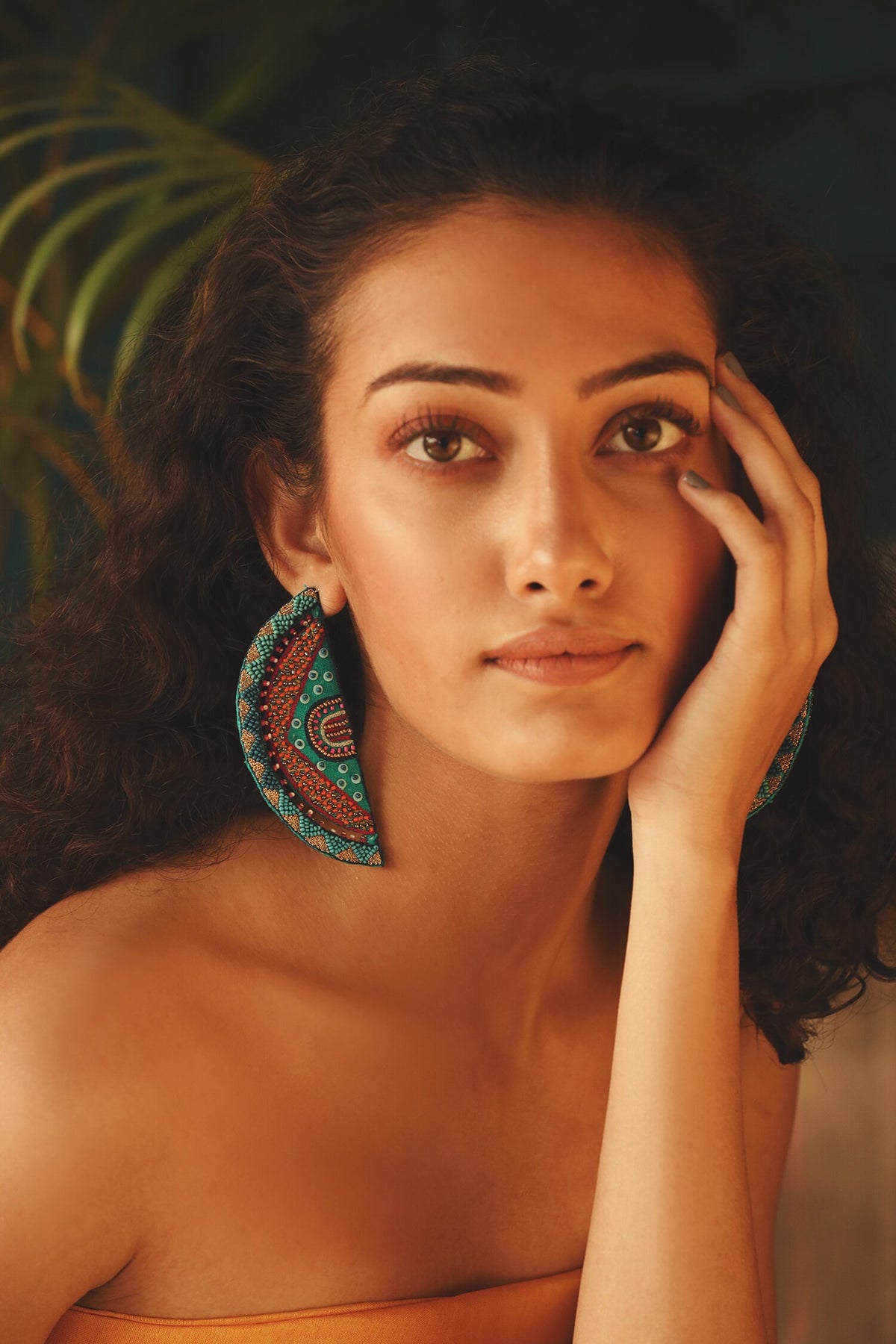 Oh My My Aztec Crescent Earrings 