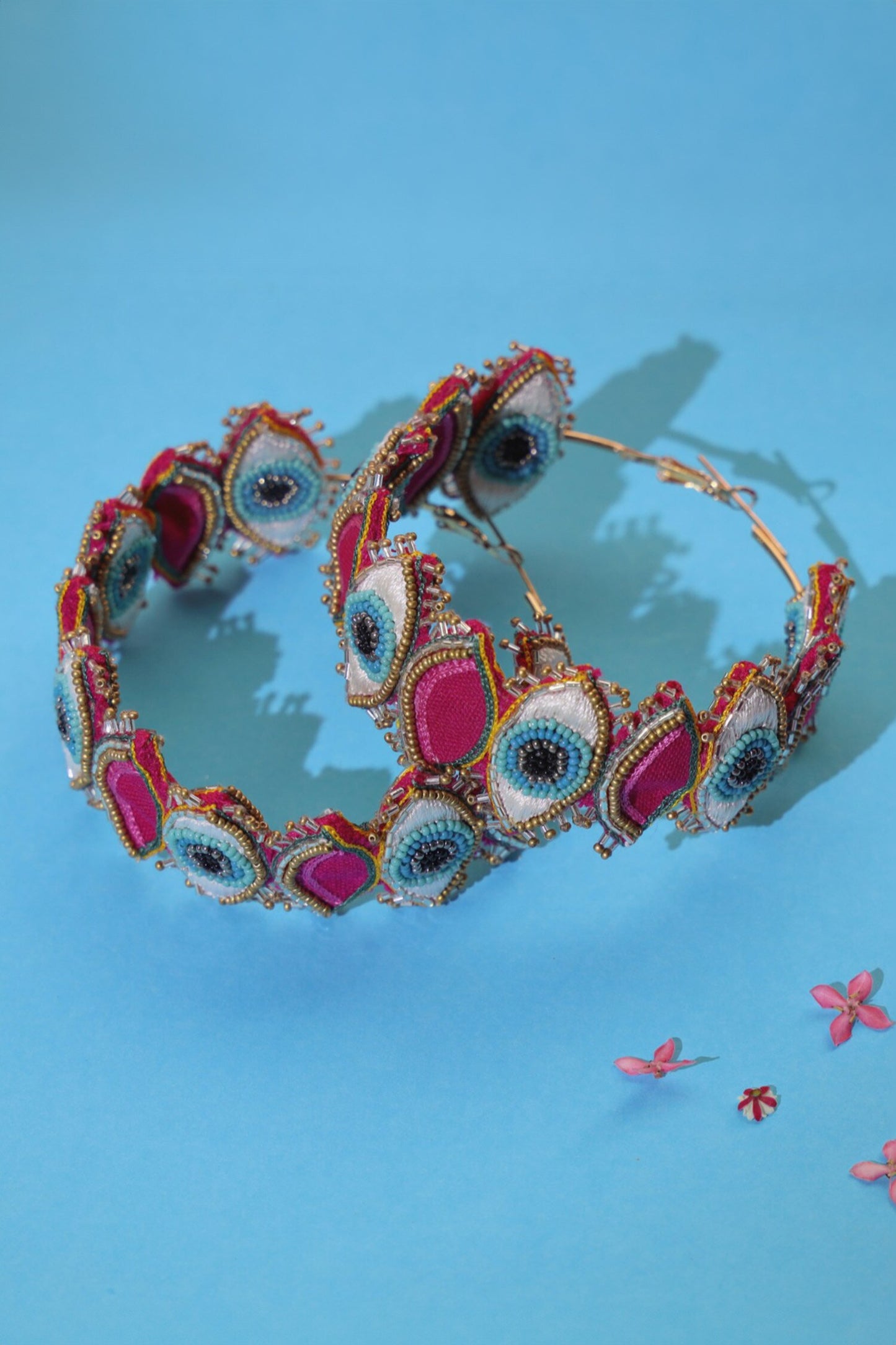 Ouucchh Evil Eye Embroidered Hoops 