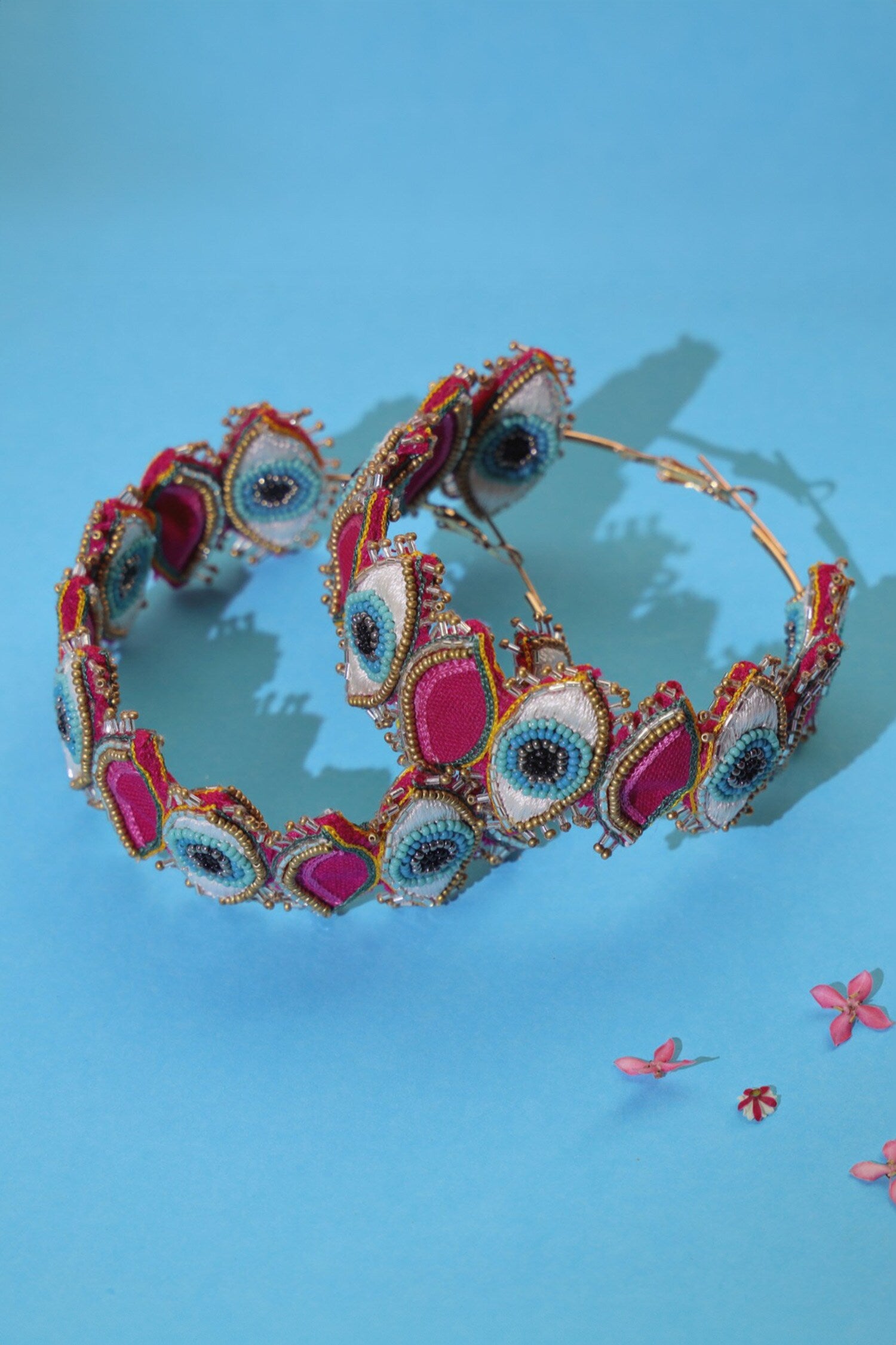Ouucchh Evil Eye Embroidered Hoops 