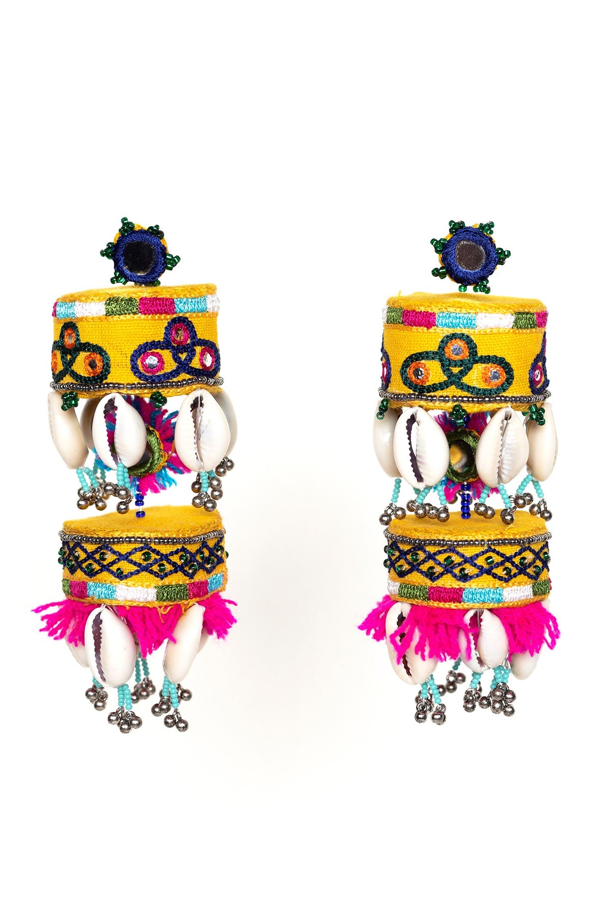 Chakudi Bead Shell Embellished Earrings 