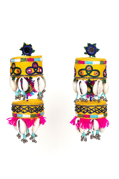 Chakudi Bead Shell Embellished Earrings 