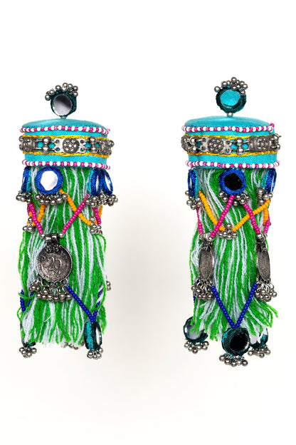 Lavara Embellished Thread Tassel Earrings 