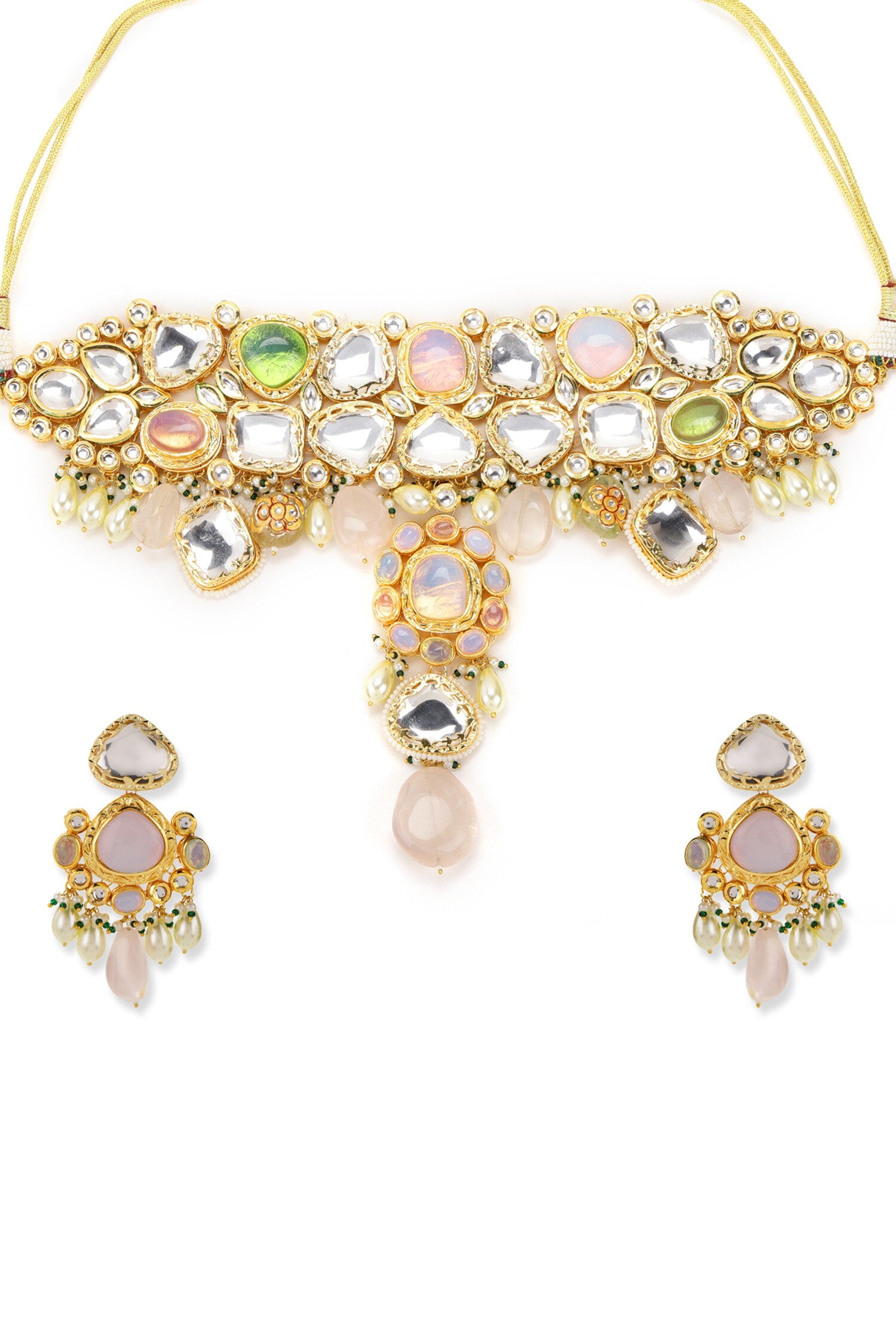 Maharani Kundan Embellished Necklace Set 