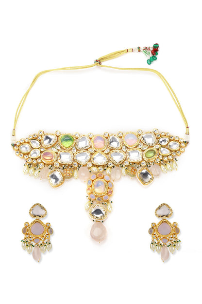 Maharani Kundan Embellished Necklace Set 