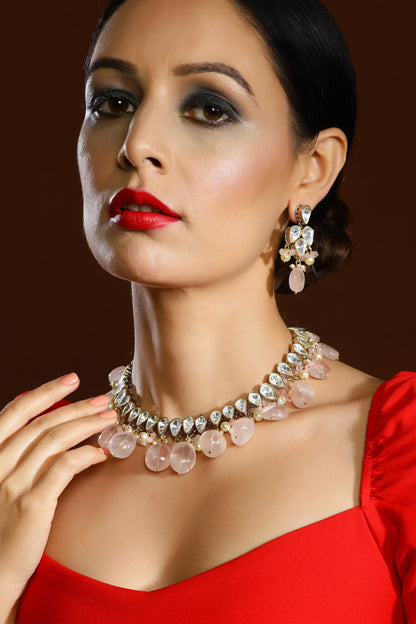 Beaded Dangler Embellished Choker Set 