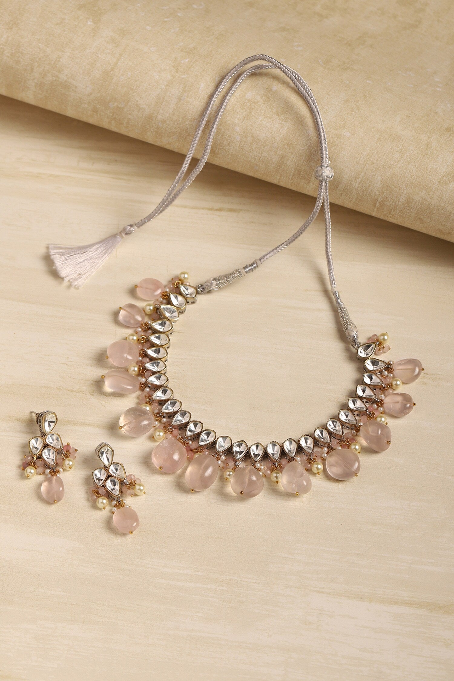 Beaded Dangler Embellished Choker Set 