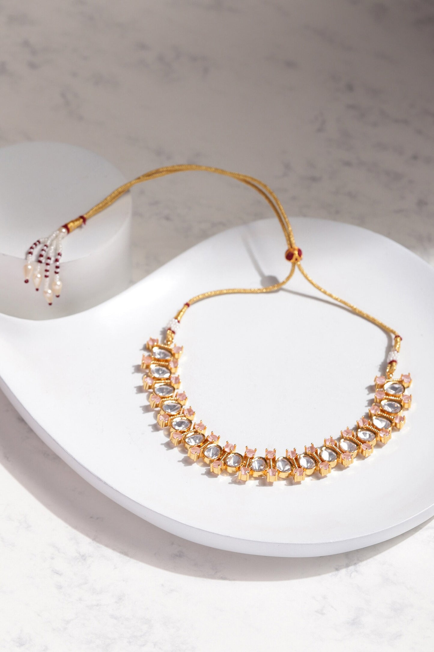 Geometric Stone Embellished Choker 
