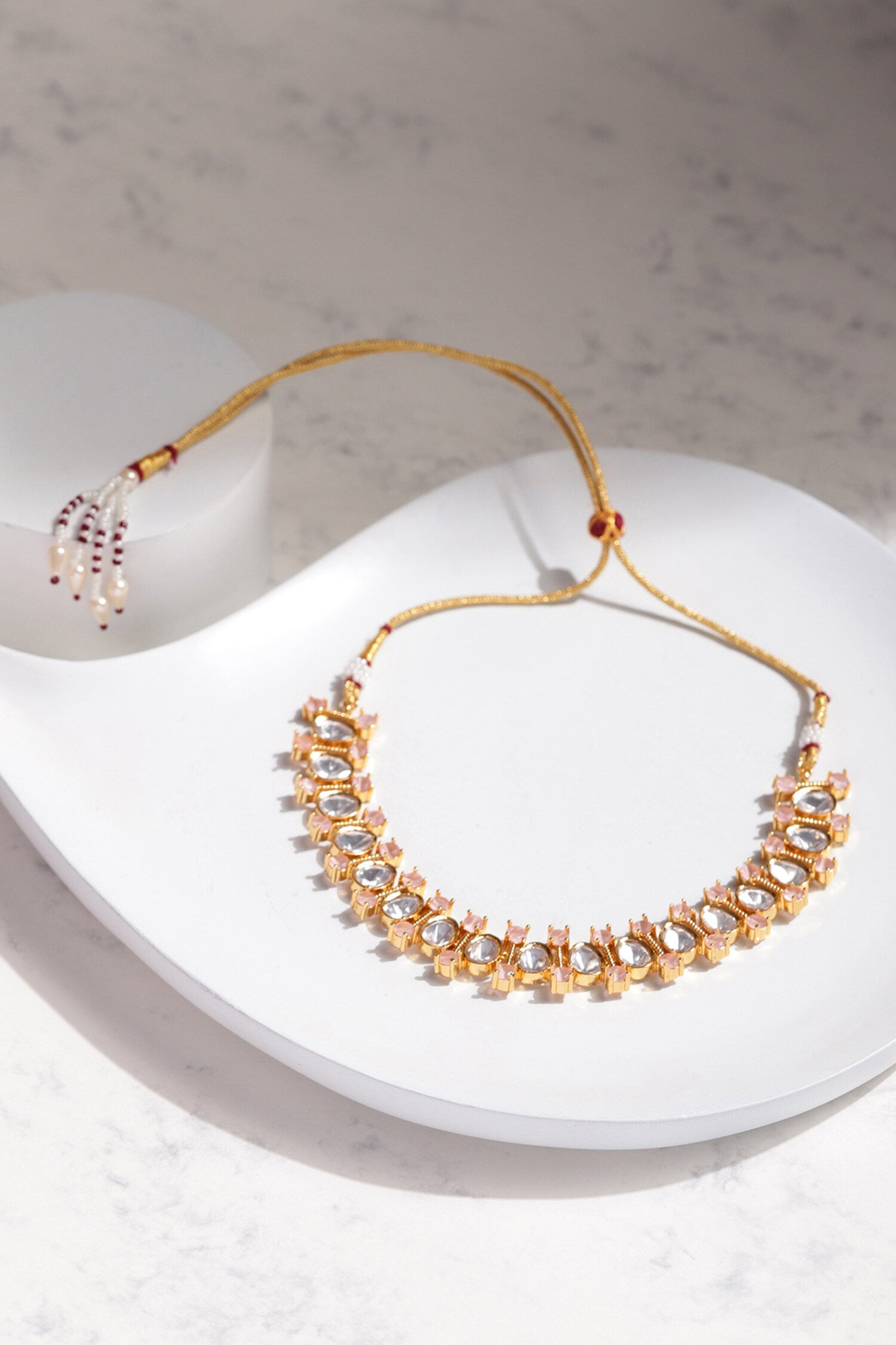 Geometric Stone Embellished Choker 