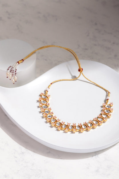 Geometric Stone Embellished Choker 