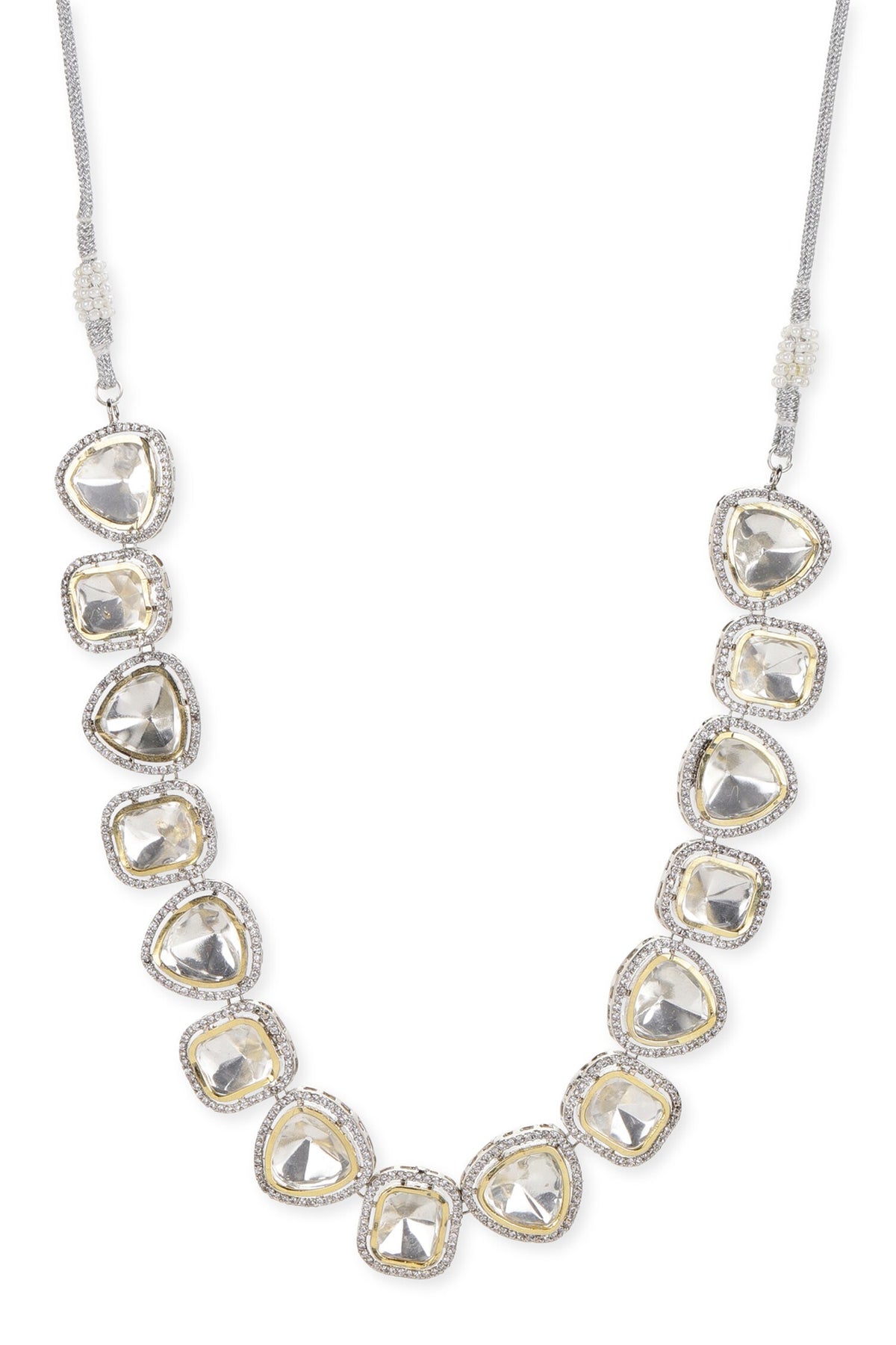 Dual Tone Stone Embellished Choker 