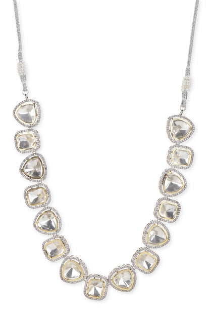 Dual Tone Stone Embellished Choker 