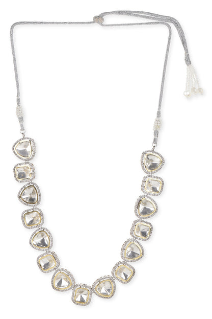 Dual Tone Stone Embellished Choker 