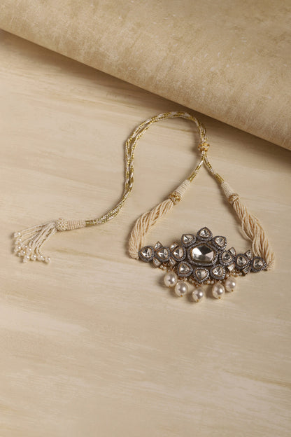 Floral Cutwork Pearl & Kundan Choker 