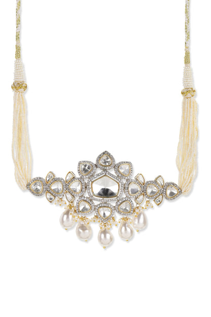 Floral Cutwork Pearl & Kundan Choker 