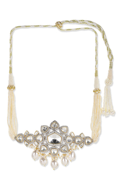 Floral Cutwork Pearl & Kundan Choker 