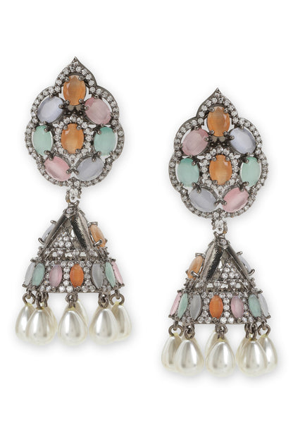 Tear Drop Carved Jhumkas 