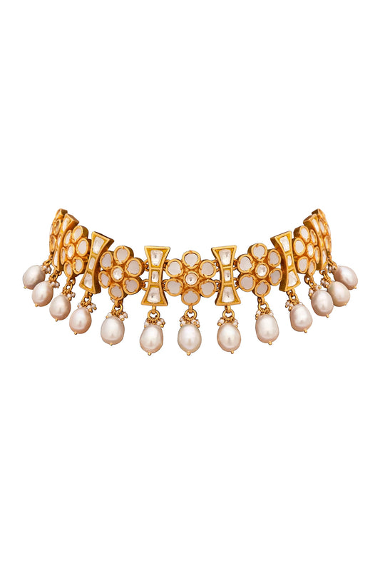 Amaris Pearl Embellished Choker 