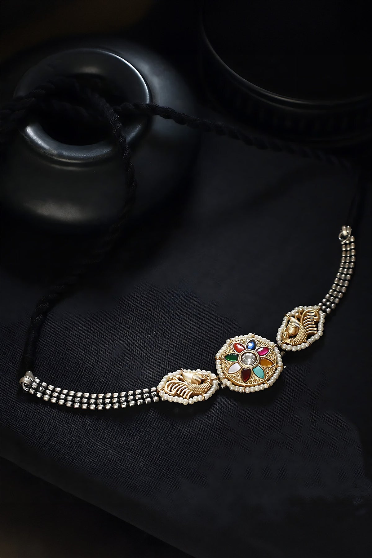 Navratna Floral Motif Choker 
