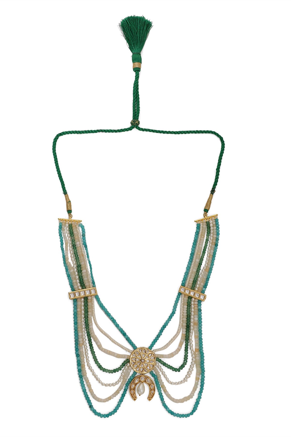 Le Thalia Onyx & Kundan Multi Layered Necklace 