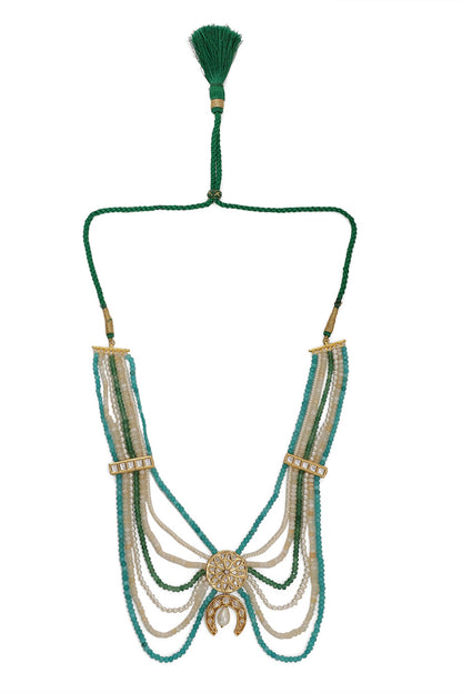 Le Thalia Onyx & Kundan Multi Layered Necklace 