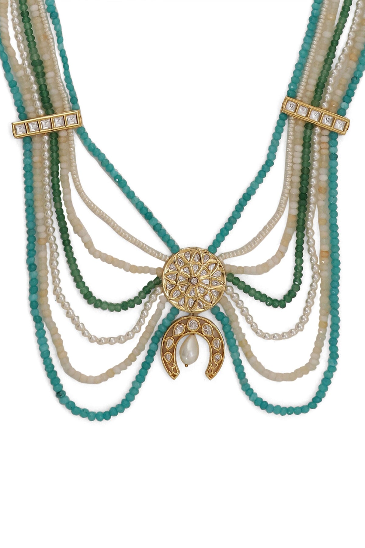 Le Thalia Onyx & Kundan Multi Layered Necklace 