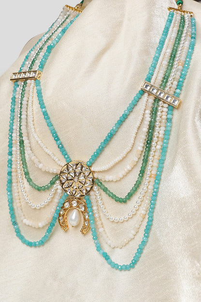 Le Thalia Onyx & Kundan Multi Layered Necklace 
