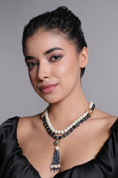 Le Batel Sitara Pearl & Onyx Necklace 