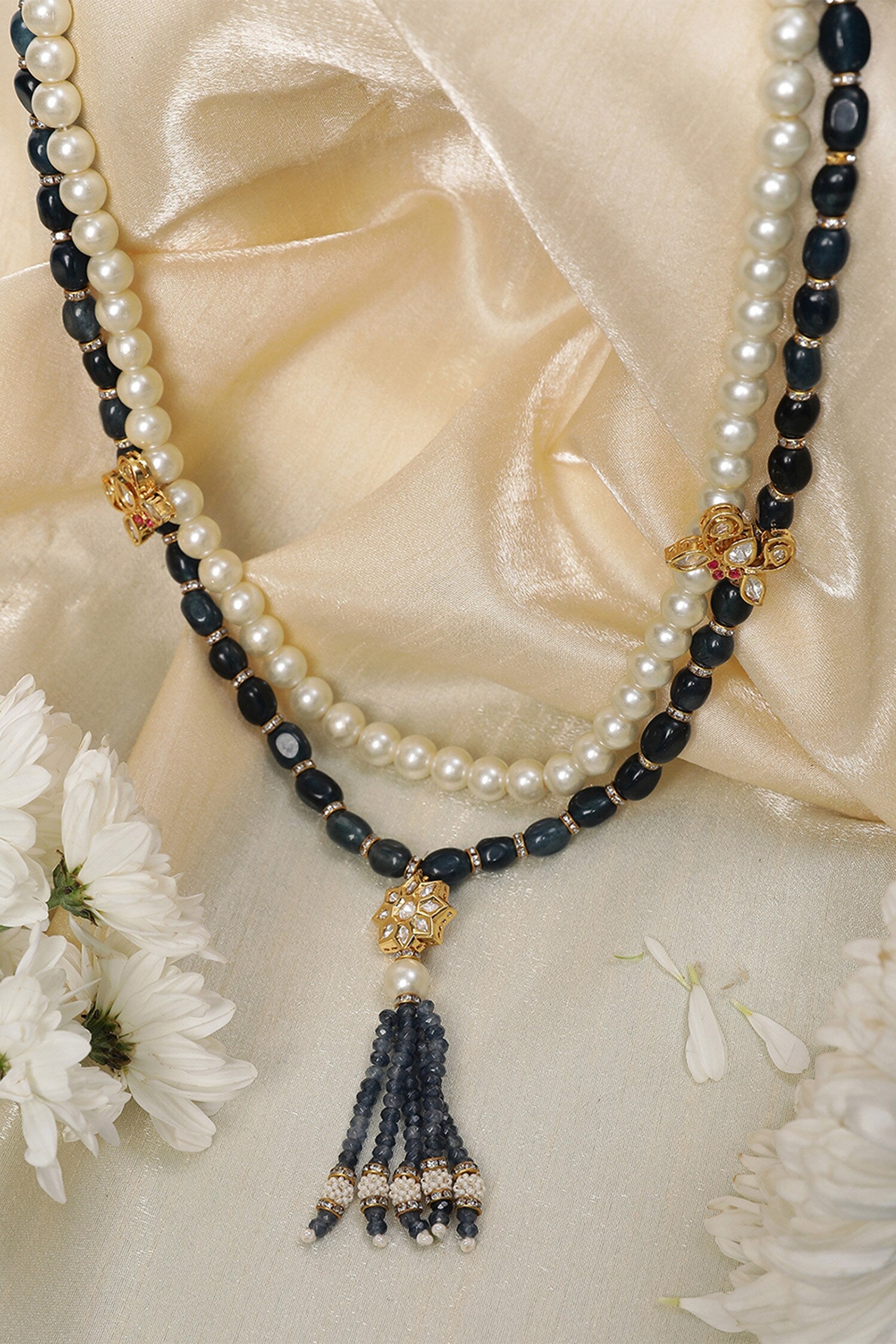 Le Batel Sitara Pearl & Onyx Necklace 